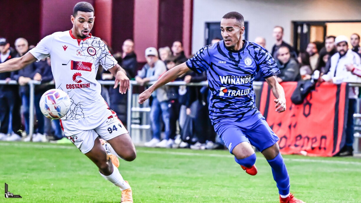 Alexandre Delarboulas (à gauche) ici en action contre Bettembourg estime que son club est armé pour se maintenir sans passer par un match d’appui.