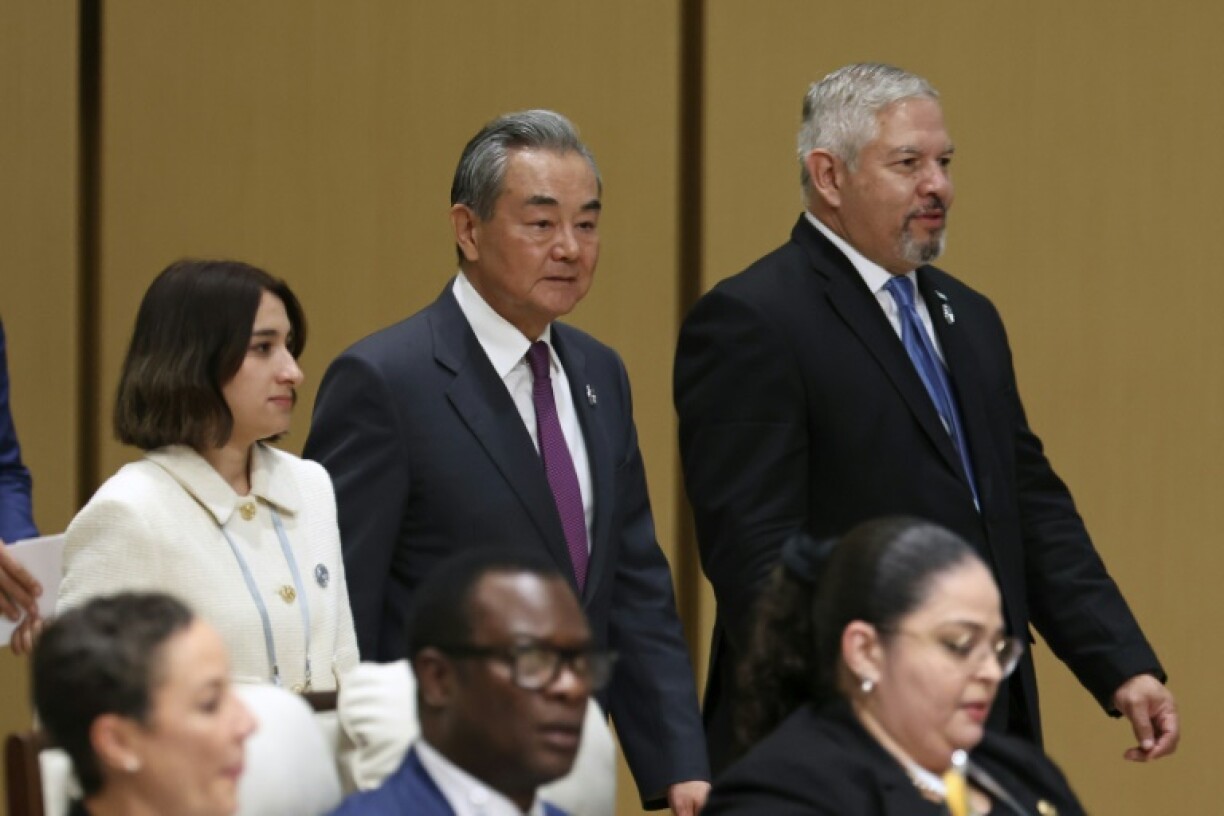 Speaking alongside Latin American counterparts, Wang Yi condemned a 'major power' that he said believed that 'might makes right'
