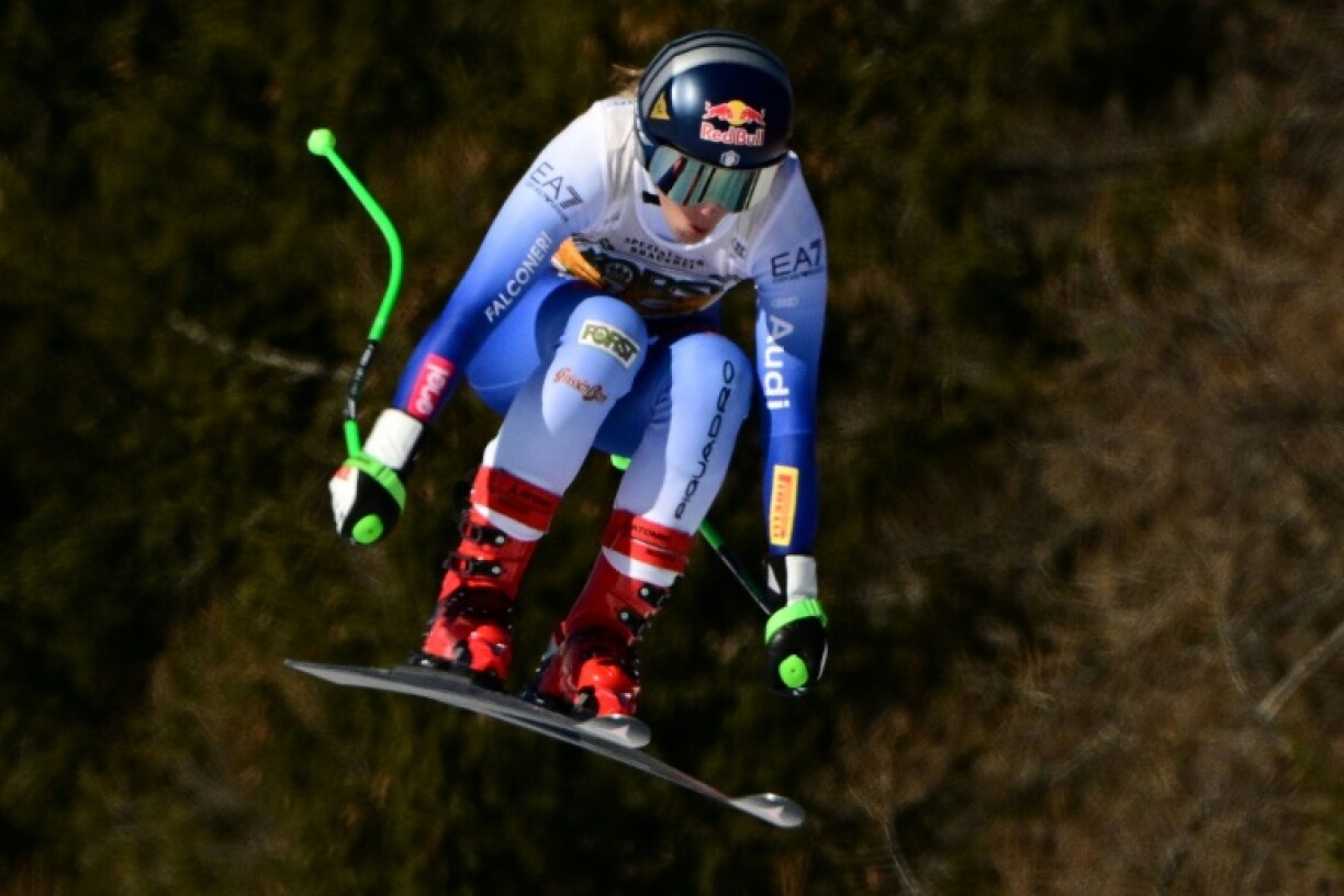 Sofia Goggia during last month's downhill triumph at Cortina d'Ampezzo