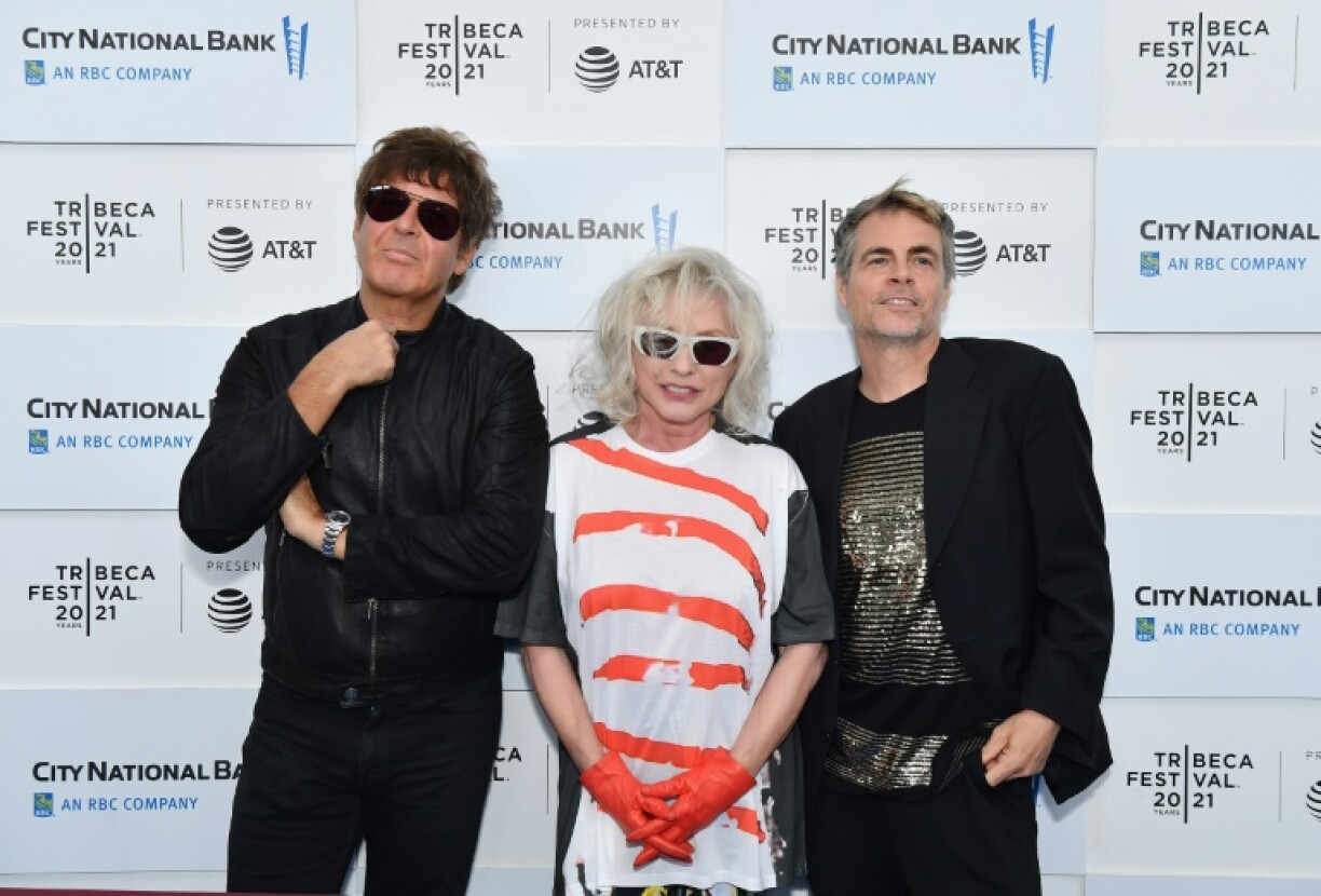 Blondie drummer Clem Burke (L) at the 2021 Tribeca Film Festival