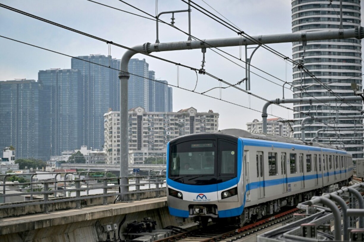 The $1.7 billion line runs almost 20 kilometres (12 miles) from the centre of Ho Chi Minh City which authorities hope will help alleviate congestion in the traffic-clogged city