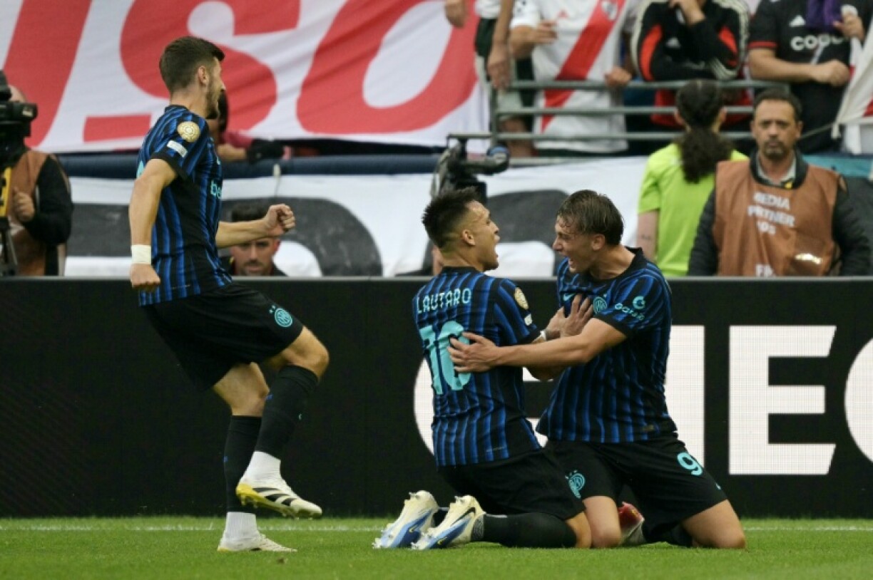 Inter Milan's Francesco Esposito scored his first goal for the club to open the scoring against River Plate at the Club World Cup