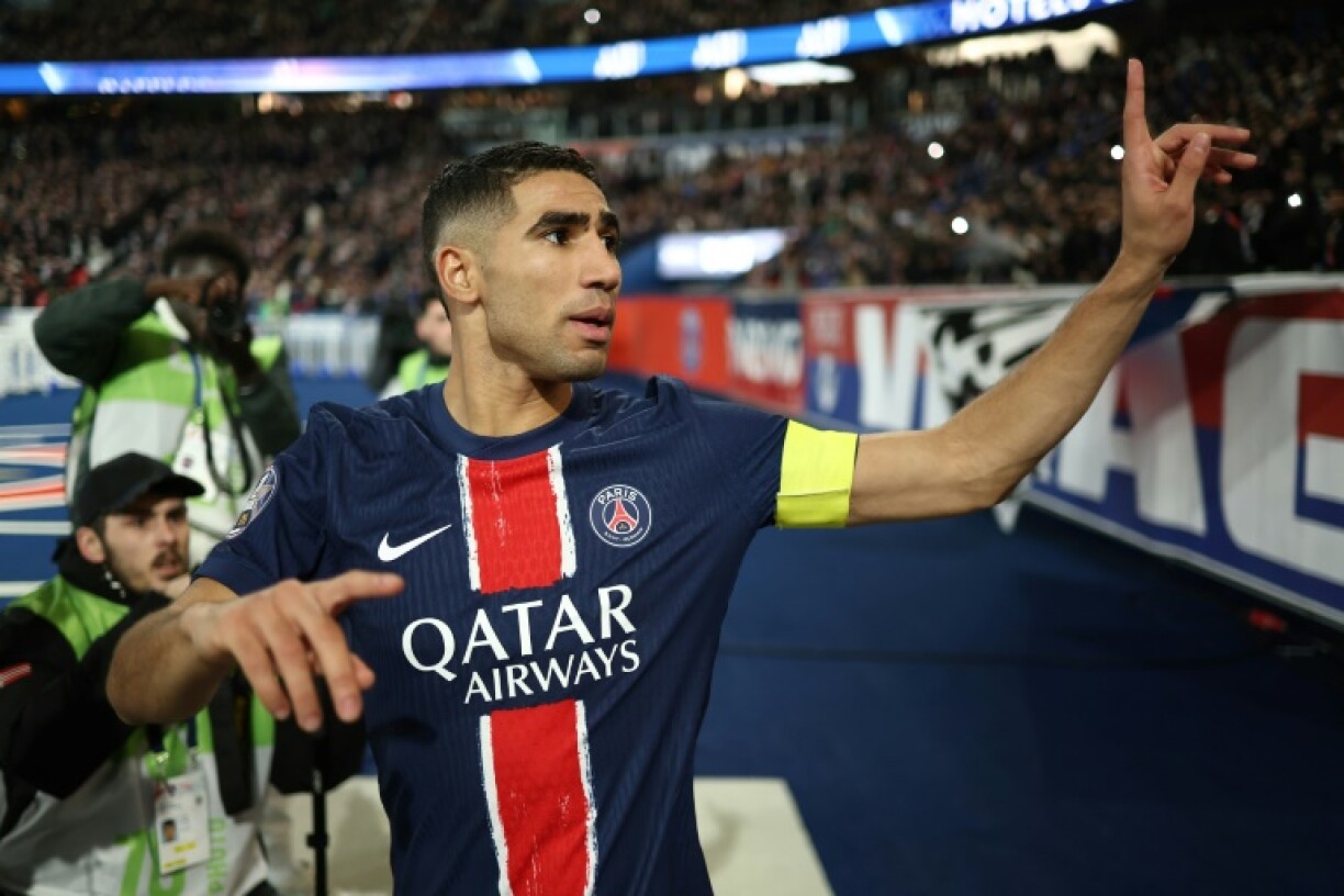 Achraf Hakimi pleads with PSG fans to stop singing derogatory songs during the Ligue 1 game against Lyon