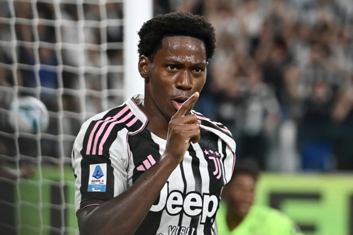 Jonathan David celebrates scoring on his Juventus debut against Parma