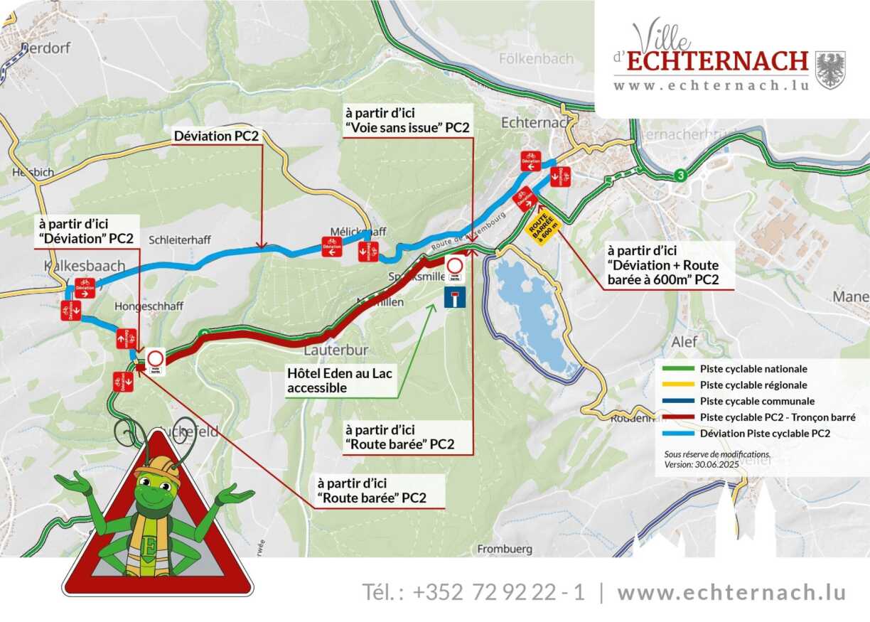Eng Iwwersiicht vun den Deviatioune fir d'Vëlosweeër
