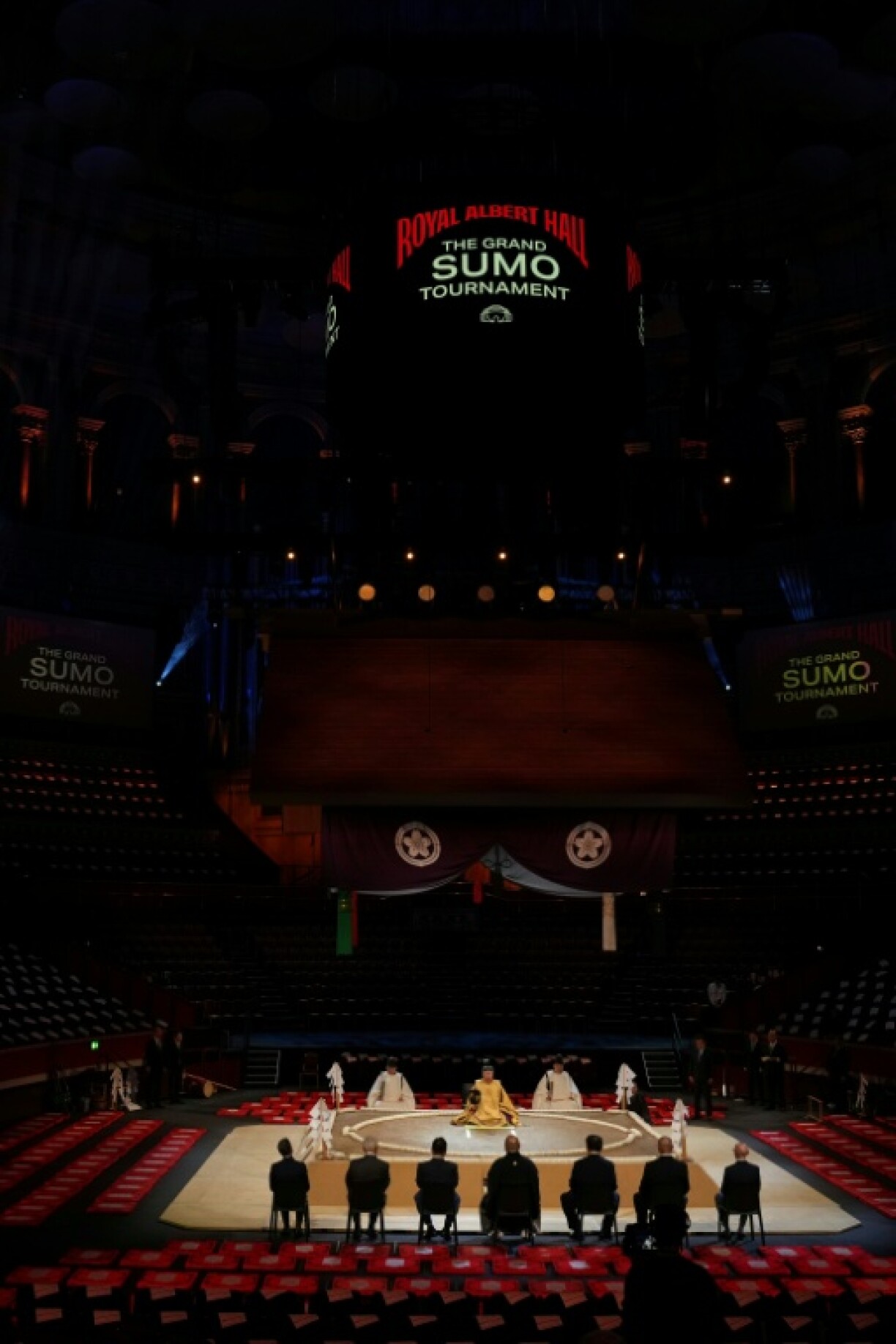 The ring-blessing ceremony takes place ahead of the Grand Sumo Tournament at the Royal Albert Hall in London