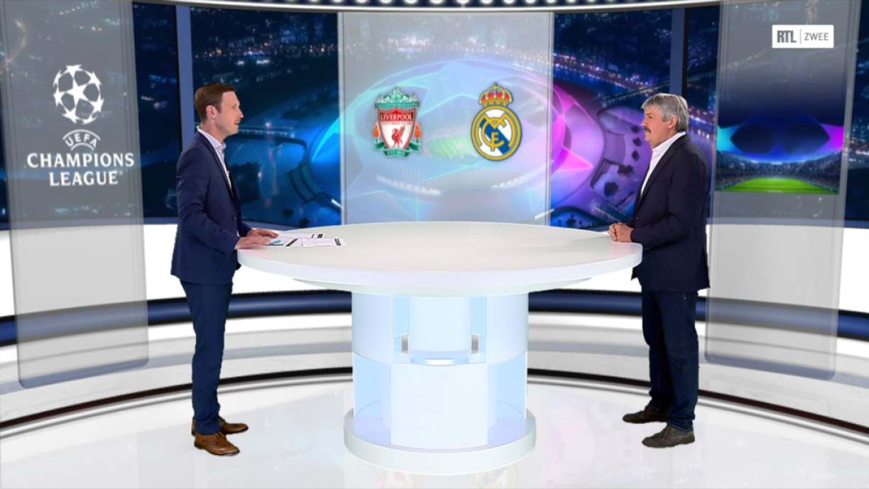 Champions League studio at RTL: Jeff Kettenmeyer and Paul Philipp