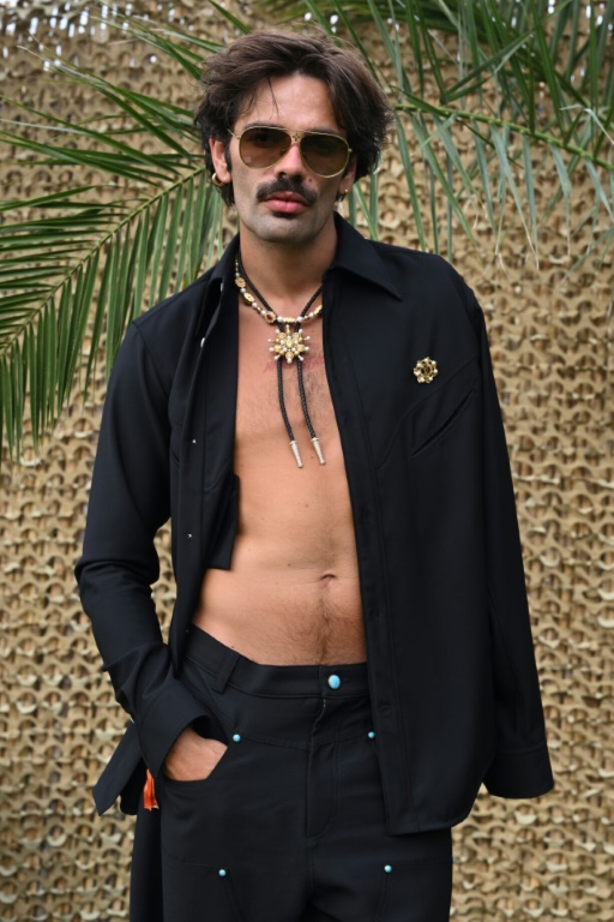 Le chanteur français Lucky Love, le 22 août 2024 à Saint-Cloud, près de Paris