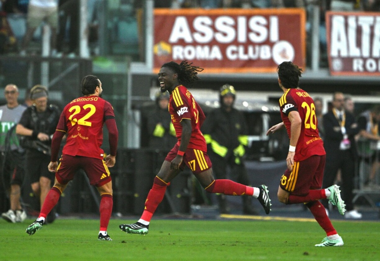Manu Kone célèbre son premier but contre l'Inter, le 19 septembre 2026 à Rome
