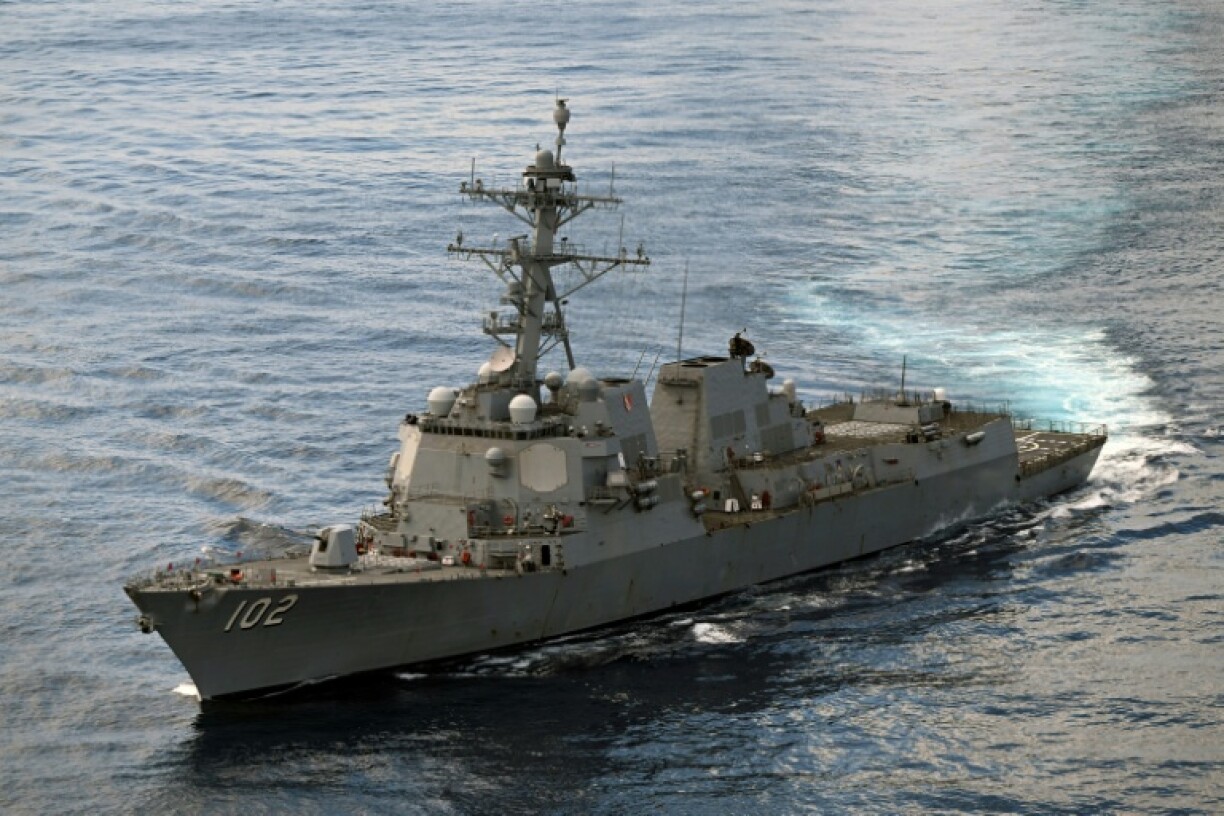 The guided-missile destroyer USS Sampson sailed near the Colombian coast in the Pacific Ocean in 2024