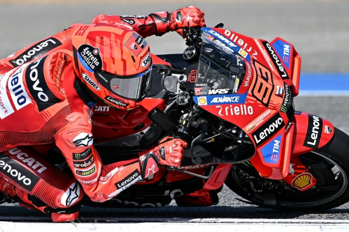 Marc Marquez getting to grips with his Ducati
