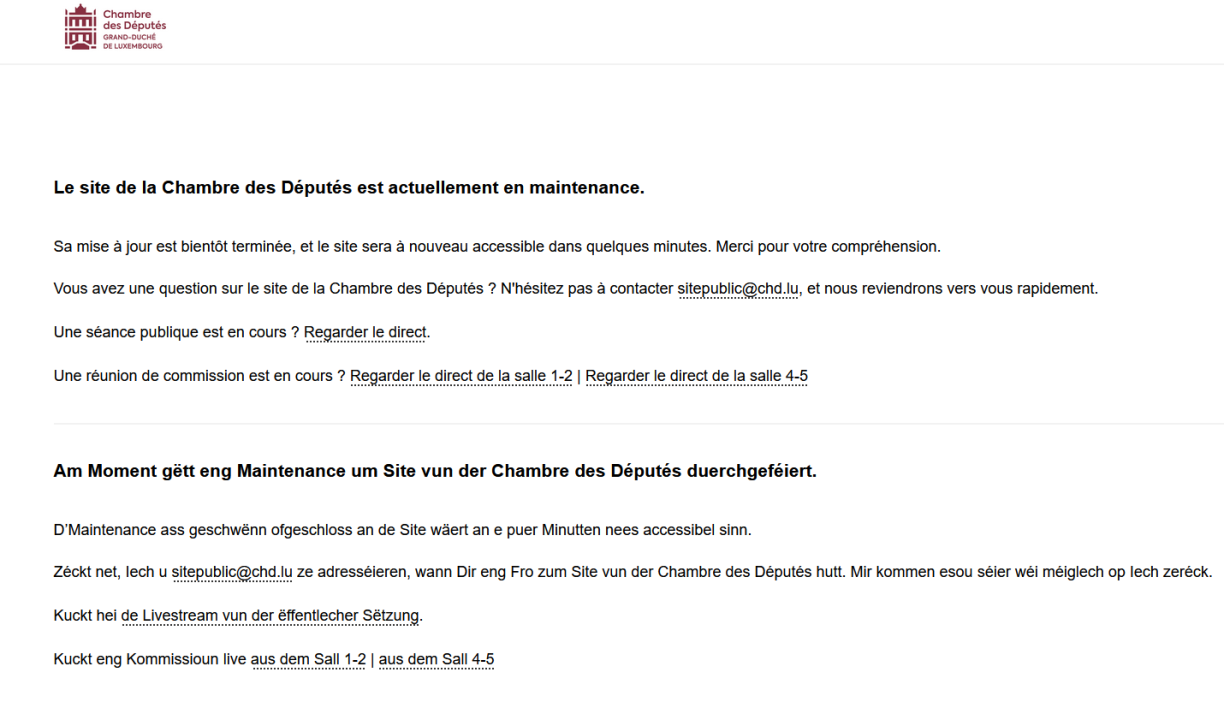 D'Matdeelung um Site vun der Chamber.