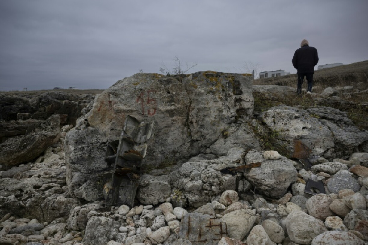 Krapets resident Valeri Baronov says he has been picking up its of drones washed up on the beach all summer long