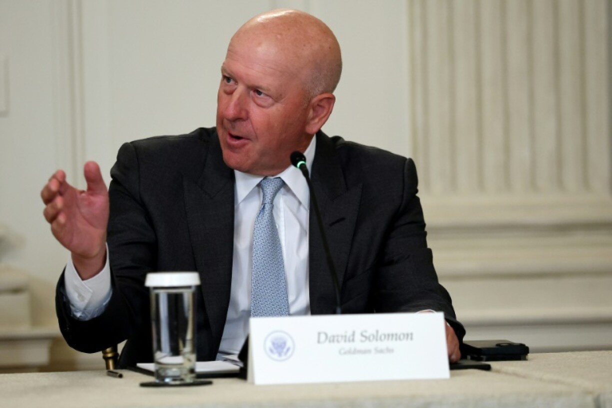 Goldman Sachs CEO David Solomon, shown here at a June White House event, expects an uptick in mergers and acquisitions