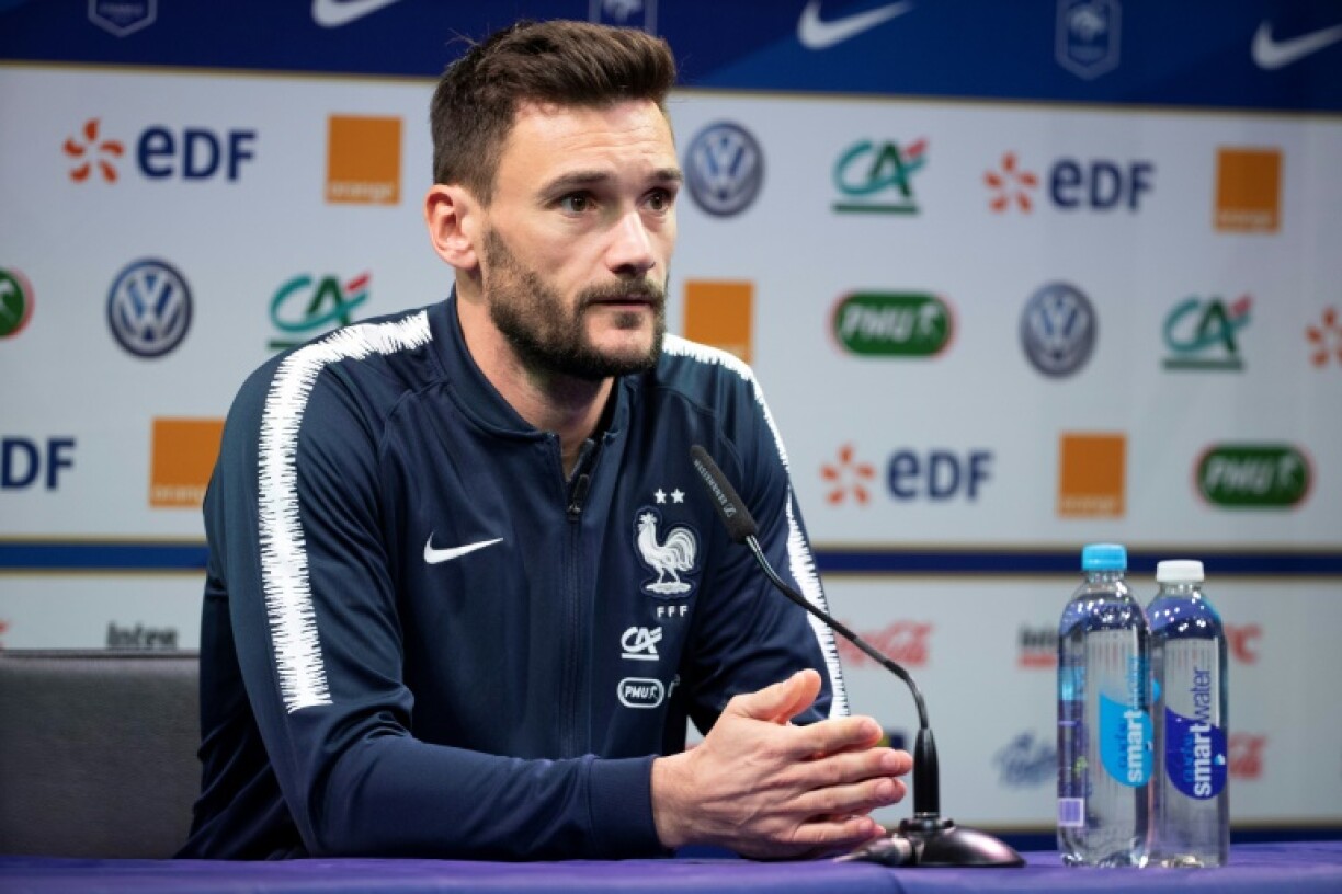 Le gardien et capitraine de l'équipe de France Hugo Lloris lors d'un point presse de veille de match à Clairefontaine, le 9 septembre 2019