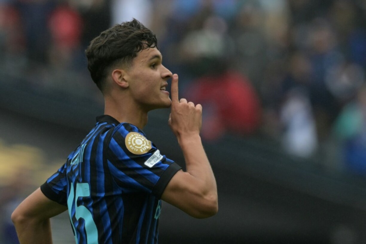 Valentin Carboni celebrates after scoring Inter Milan's late winner against Urawa Reds in Seattle