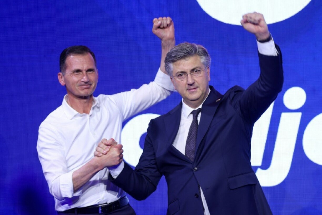 Primorac (L) is backed by the ruling conservative HDZ party of Prime Minister Andrej Plenkovic (R)