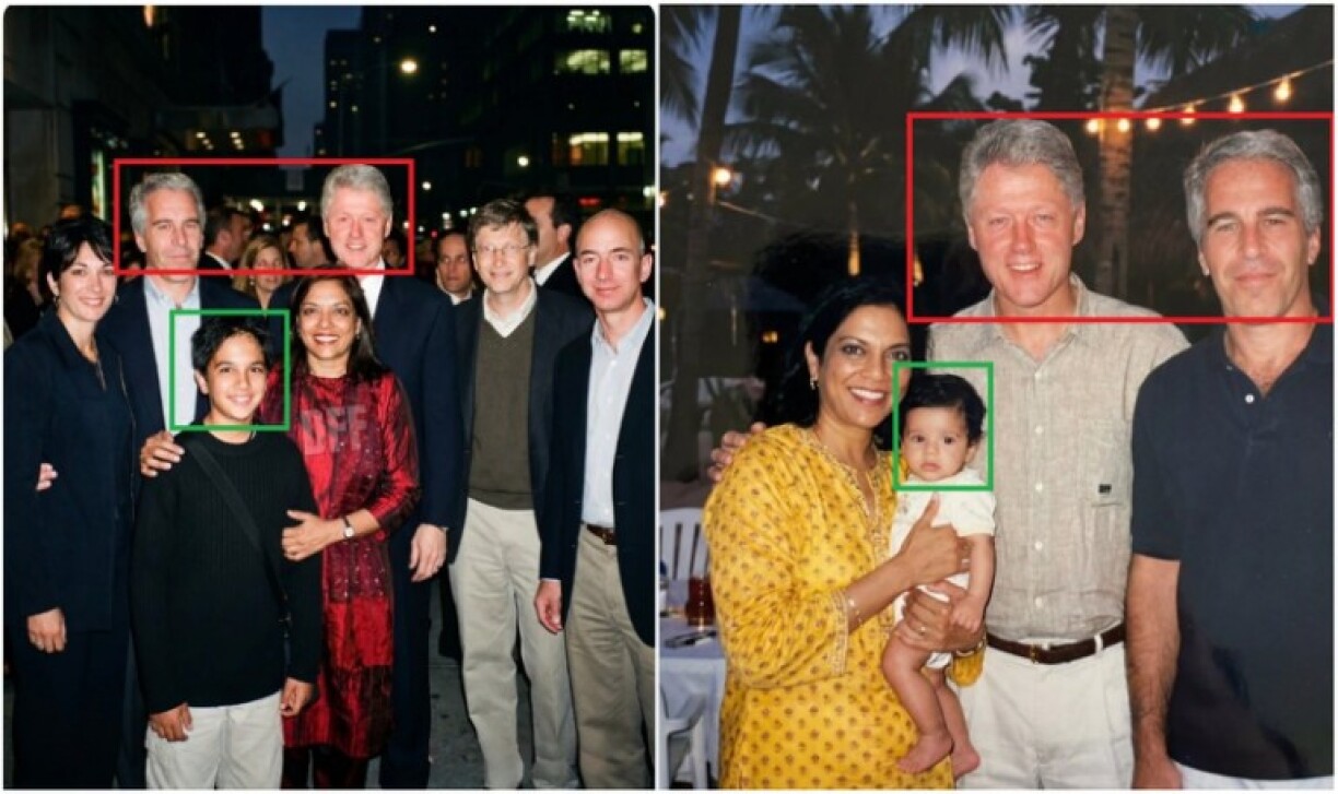 Screenshots of the images, with visual inconsistencies highlighted by AFP