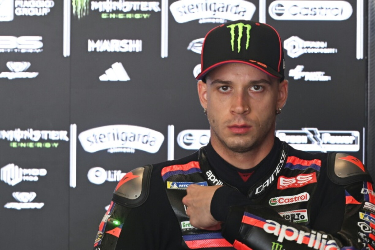 Lepilote italien Marco Bezzecchi, exclu du Grand Prix de motoGP de République tchèque pour violences contre un commissaire de course, à Brno le 20 juin 2026
