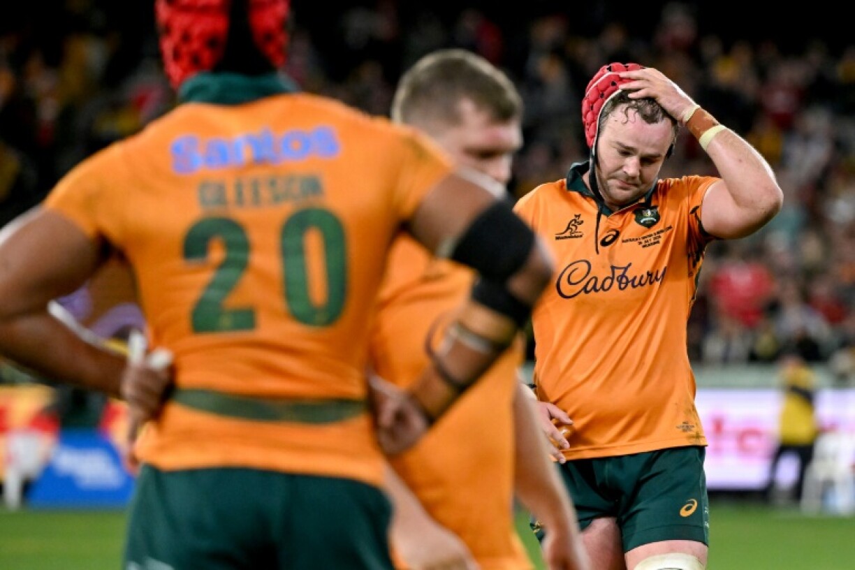 Australia captain Harry Wilson reacts after the second Test defeat to the British and Irish Lions