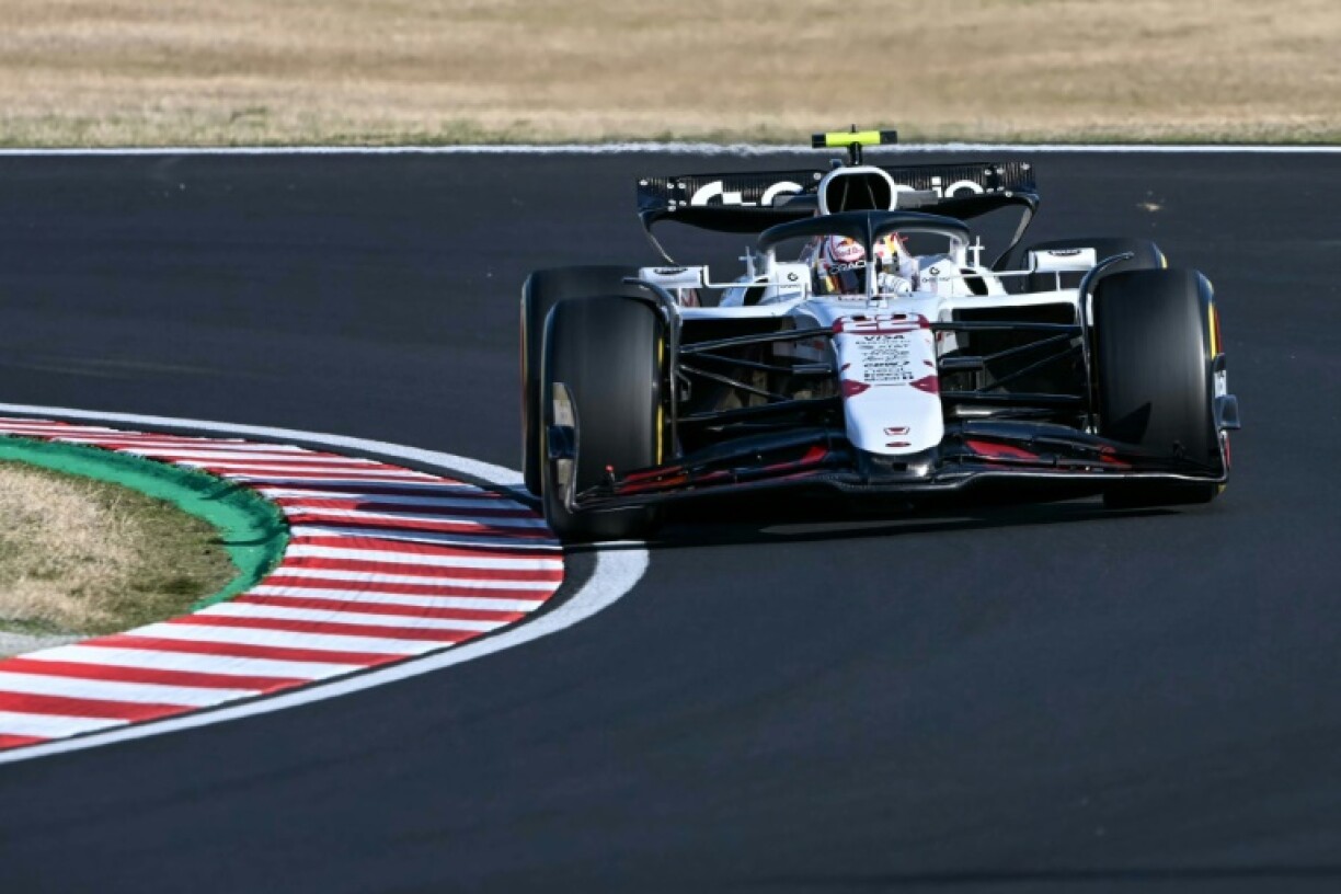 Red Bull Racing’s Japanese driver Yuki Tsunoda drives during the second practice