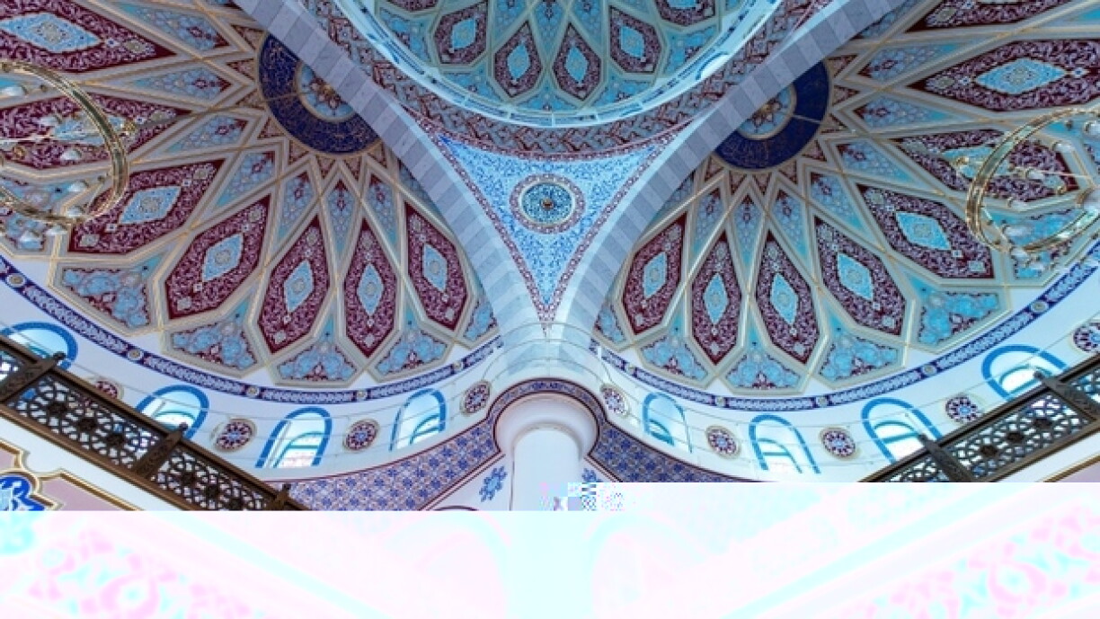 Den Daach vun der Ditib-Merkez-Moschee zu Duisburg.