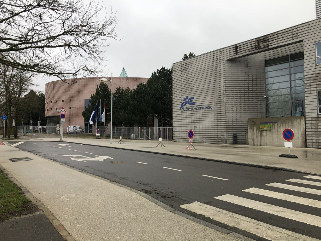 L'école européenne photographiée au Kirchberg le 24 février 2020
