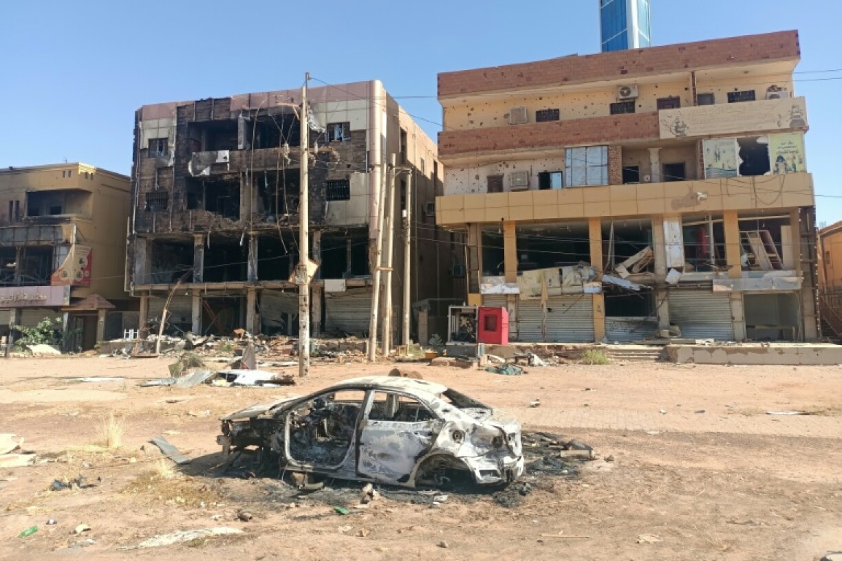 Damaged buildings in southern Khartoum after Sudan's army recaptured the capital