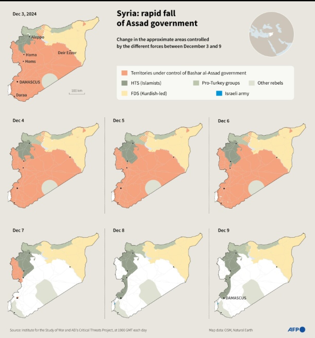 Syria: rapid fall of Assad government