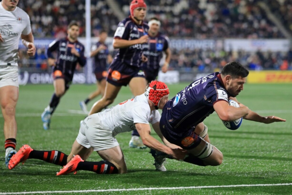 Guido Petti crashes over in Bordeaux-Begles' 40-19 Champions Cup win over Ulster in Belfast