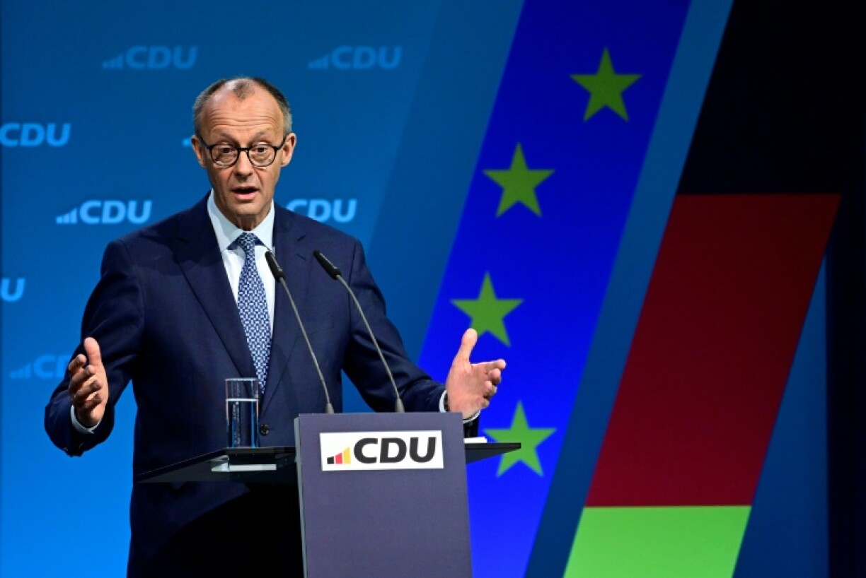 Le futur chancelier allemand Friedrich Merz lors d'un comité de son parti le CDU le 28 avril 2025, à Berlin