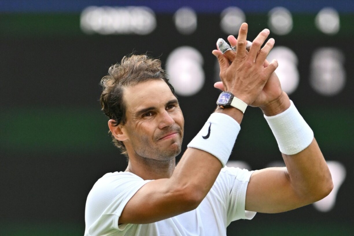 Rafael Nadal après sa victoire contre l'Américain Taylor Fritz en quart de finale de Wimbledon, le 6 juillet 2022
