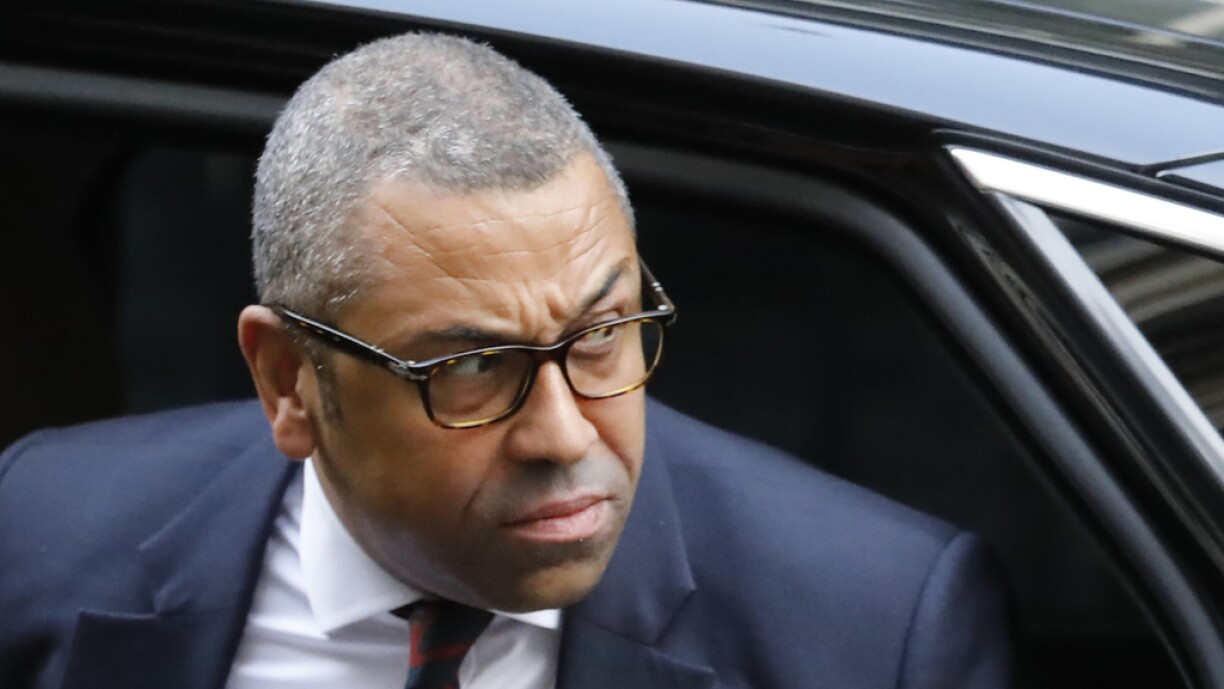 Britain's Minister without Portfolio and Conservative Party Chairman James Cleverly arrives in Downing Street in central London on November 5, 2019 for a meeting of the cabinet.