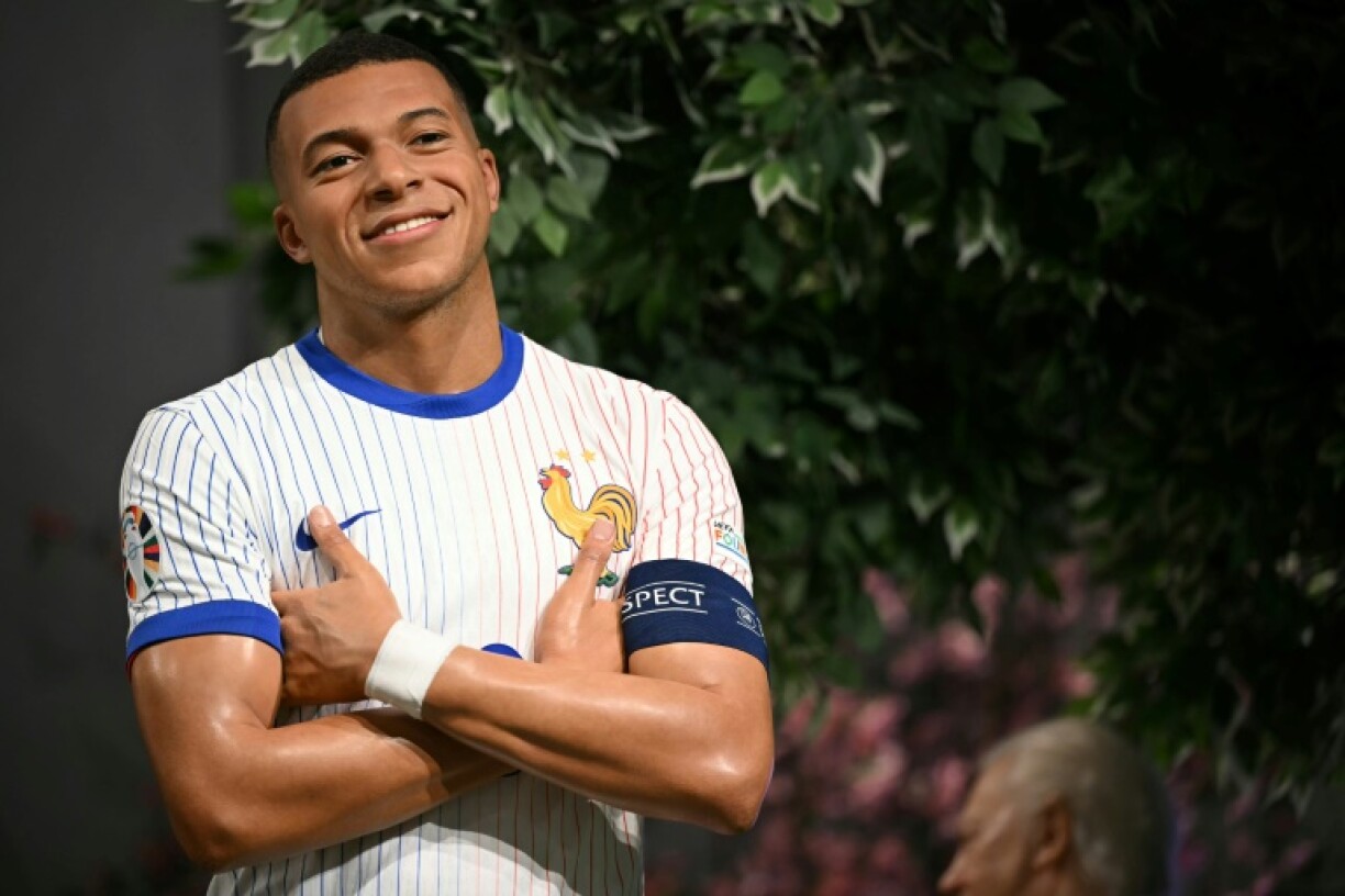 The wax statue of Mbappe during its unveiling at Madame Tussauds in London on April 3, 2025