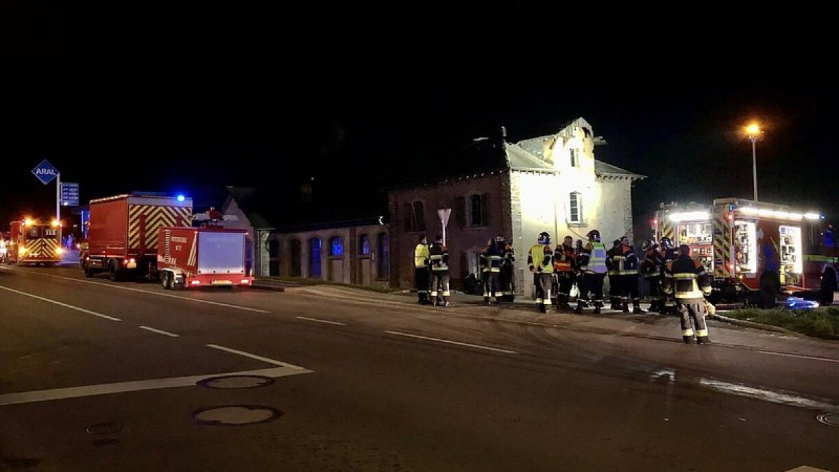 Une photo prise lors de l'incendie à Wiltz le 17 décembre 2021