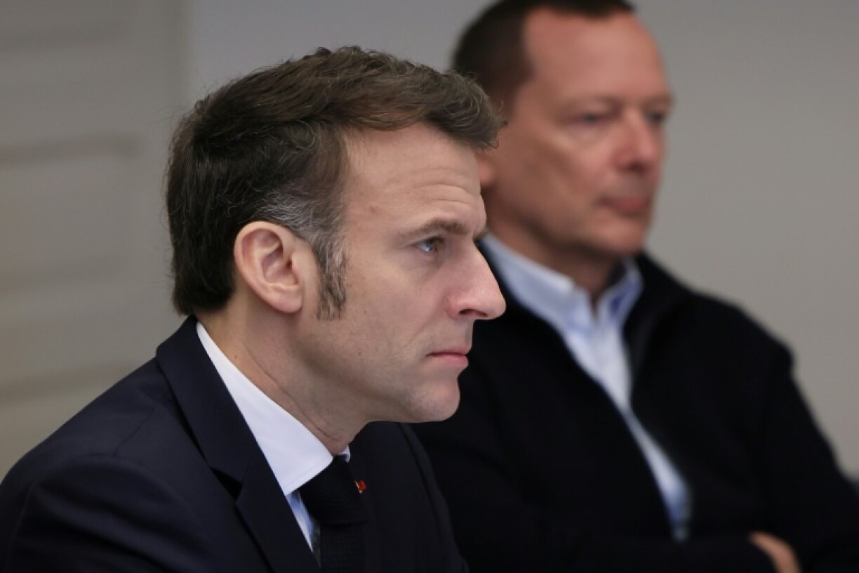 Macron participated in the video conference from the Elysee
