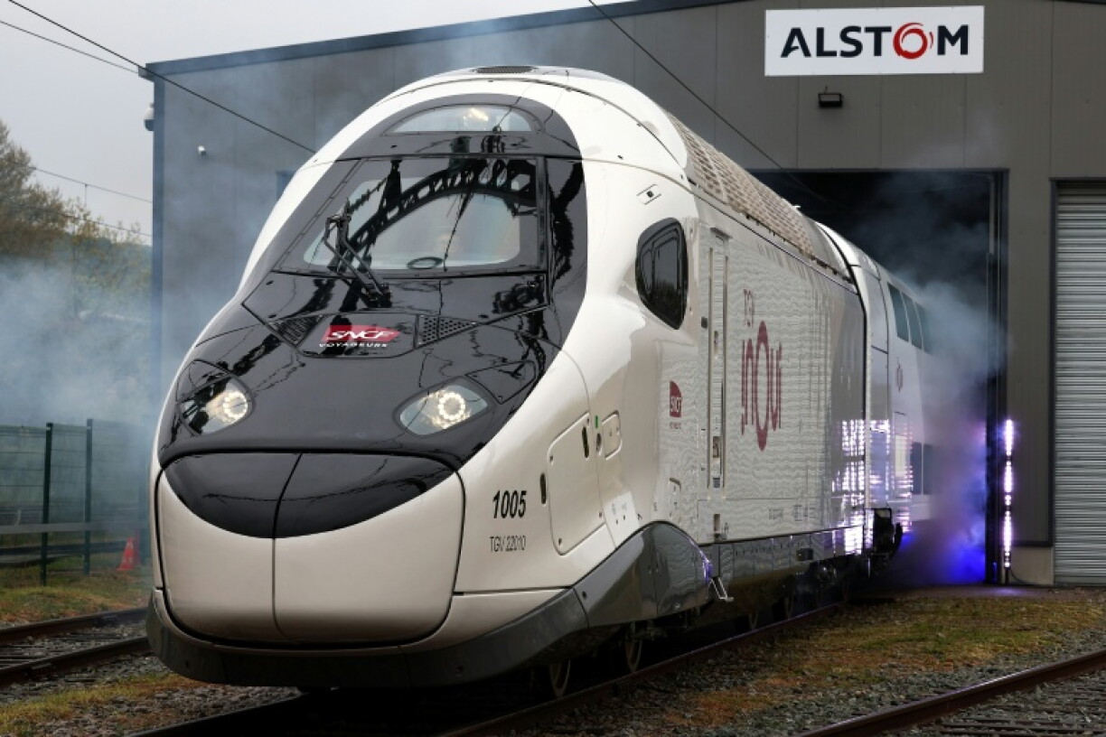 Un TGV M à la sortie de l'usine Alstom de Belfort, le 29 avril 2024