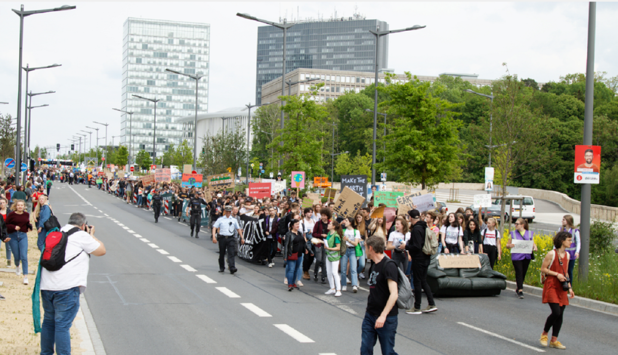La manifestation des jeunes pour le climat, le 24 mai dernier au Kirchberg.