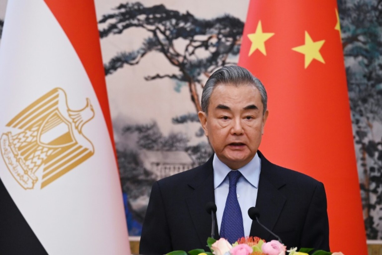 Wang Yi and Badr Abdelatty held a joint press conference at Beijing's Diaoyutai State Guesthouse
