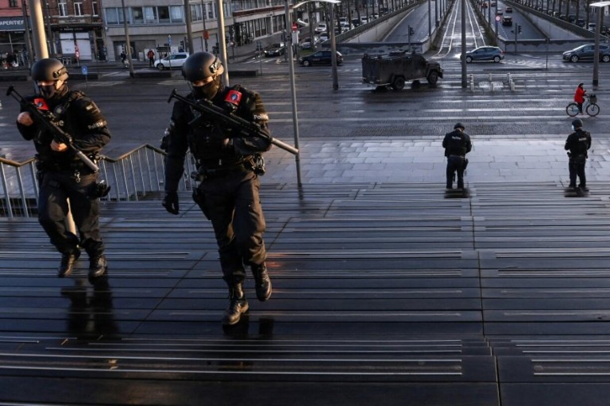 Le tribunal d'Anvers, en Belgique, sous haute surveillance le 4 février 2021.