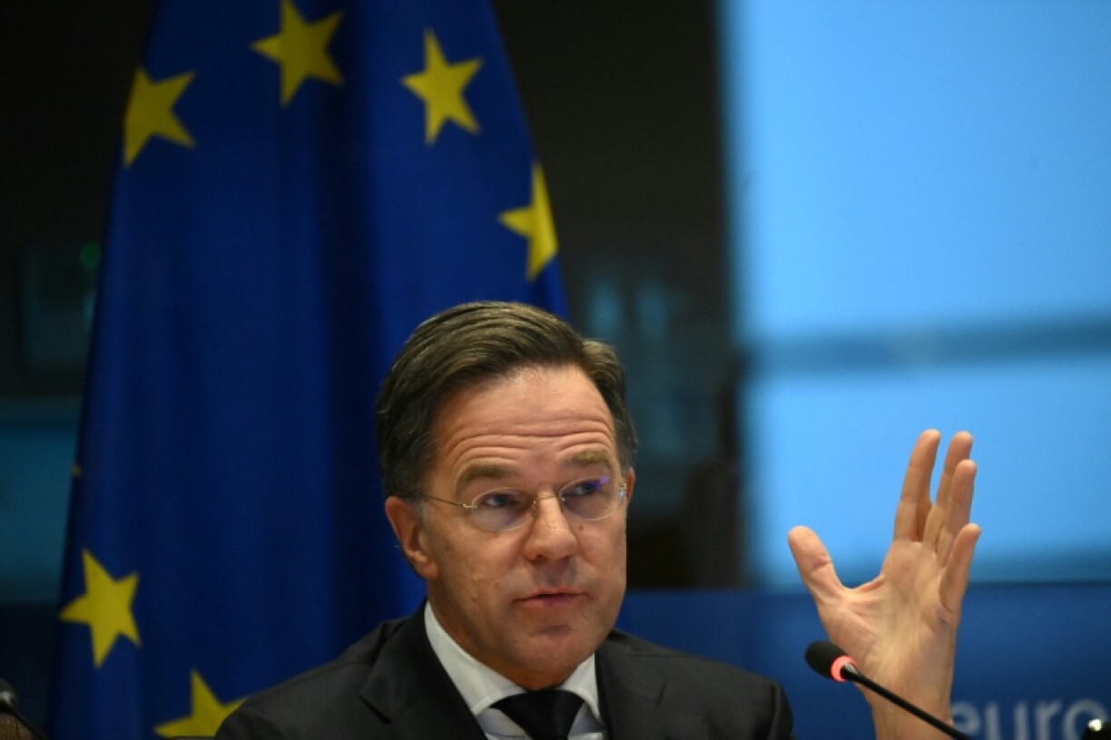Le secrétaire général de l'Otan Mark Rutte lors d'une réunion de la Commission de sécurité et de défense au Parlement européen à Bruxelles le 26 janvier 2026