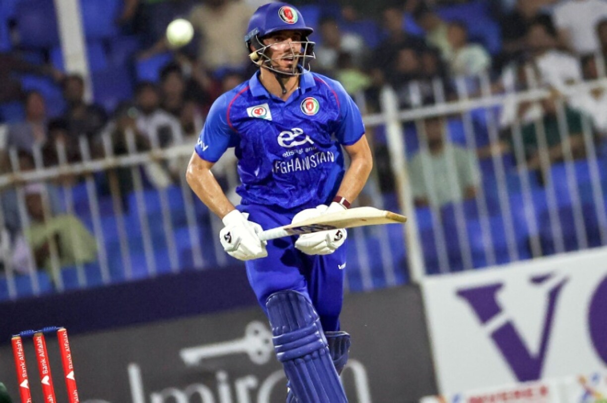 Afghanistan's Sediqullah Atal during the T20 international cricket match against Pakistan in Sharjah