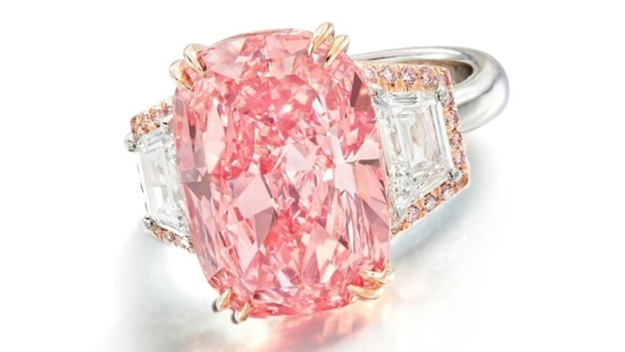 Le diamant Williamson Pink Star, dans une image non datée reçue de la maison de vente aux enchères Sotheby's le 8 octobre 2022