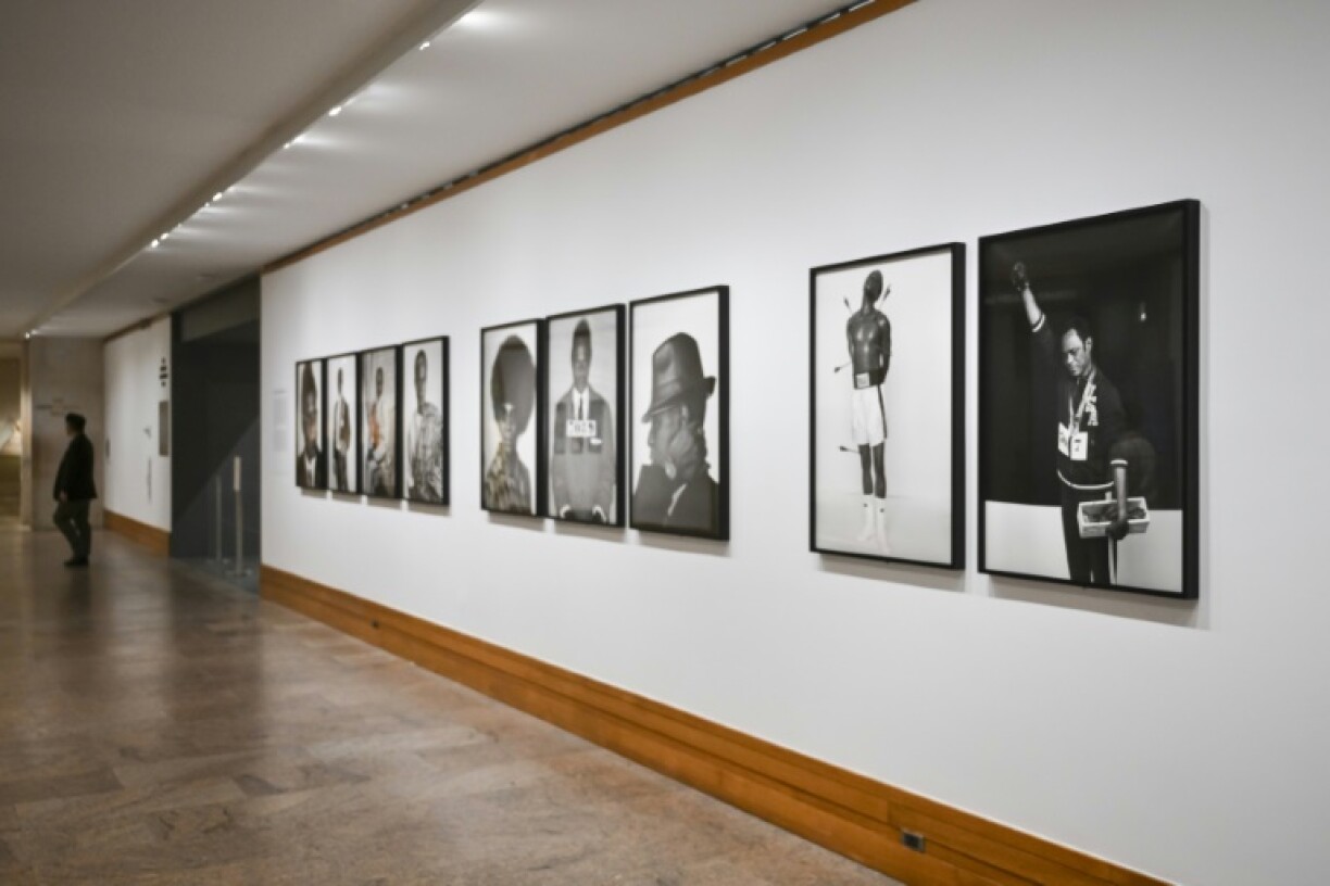 Photographs by Samuel Fosso on display at the Metropolitan Museum in New York