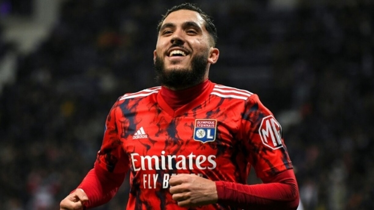 L'attaquant de Lyon Rayan Cherki après le deuxième but de son équipe à Toulouse, le 14 avril 2023