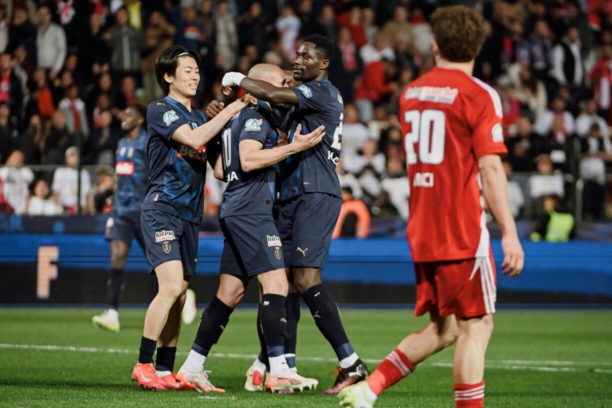 Malta international Teddy Teuma (C) scored the winning goal for Reims