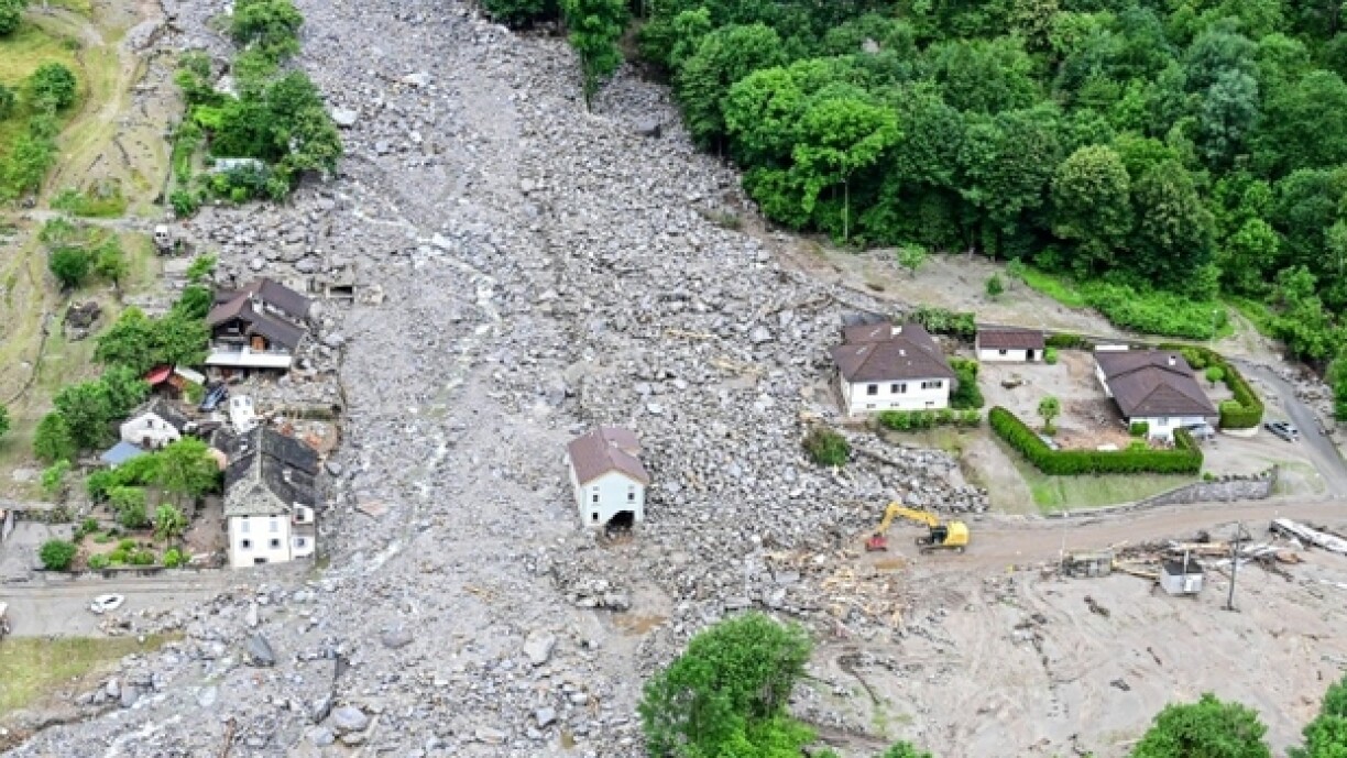 Un autre glissement de terrain s'était produit dans le hameau de Sorte, au sud de Lostallo, dans le canton suisse des Grisons, le 23 juin 2024