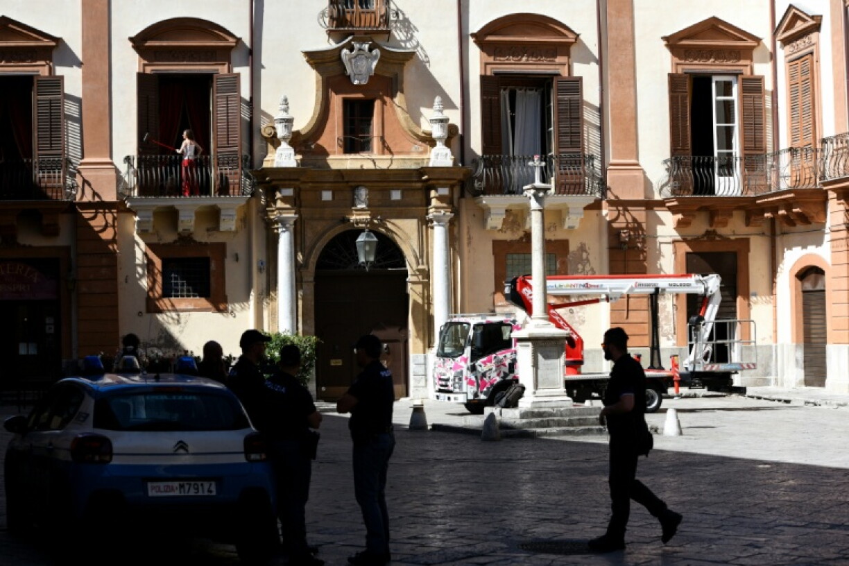 Le Palazzo Valguarnera Gangi, à Palerme, le 4 juin 2026, qui accueillera la fête de mariage de Dua Lipa et Callum Turner