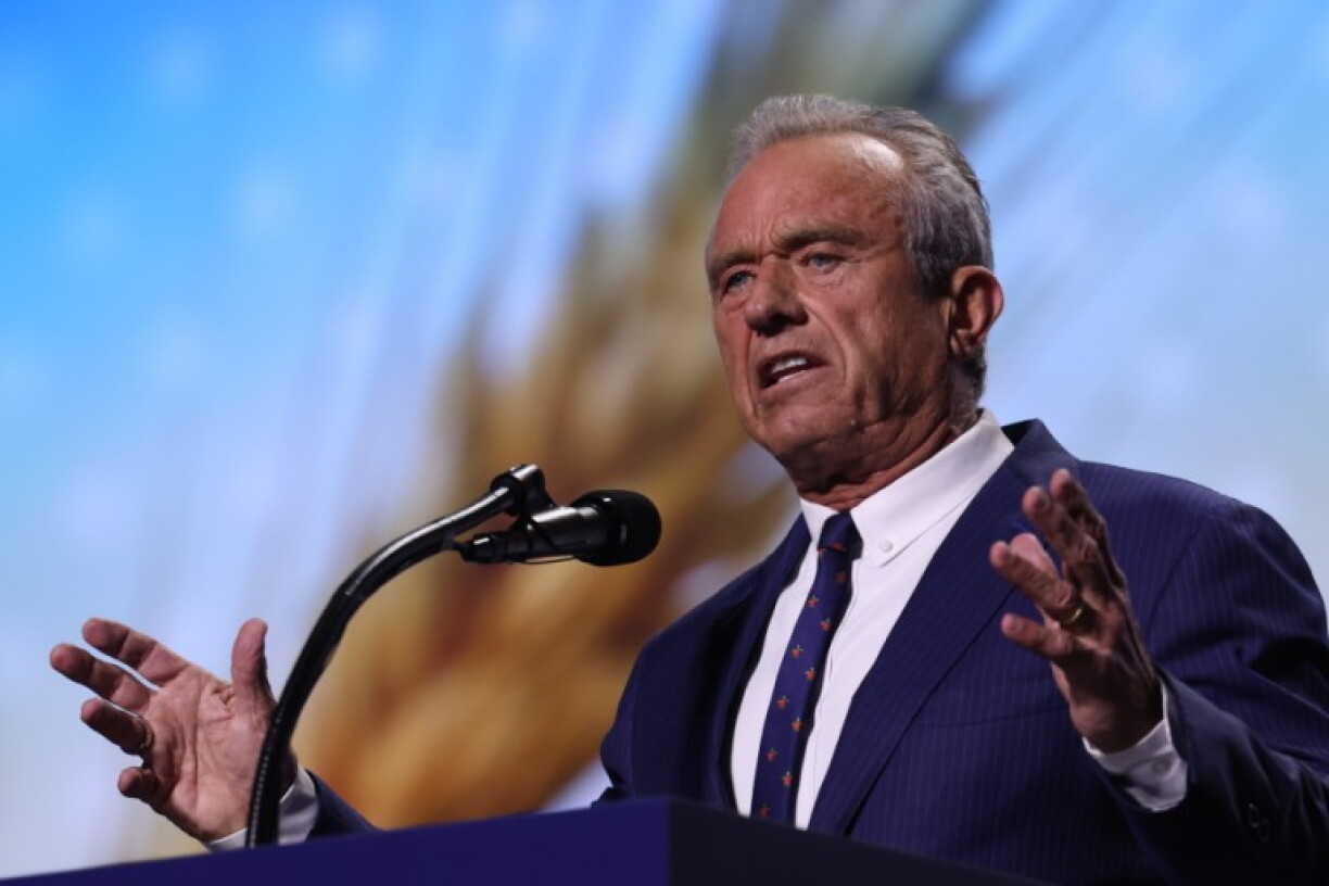 US Secretary of Health and Human Services Robert F. Kennedy Jr. speaks during the second day of the Republican National Committee midterm convention at the American Airlines Center in Dallas, Texas on September 10, 2026