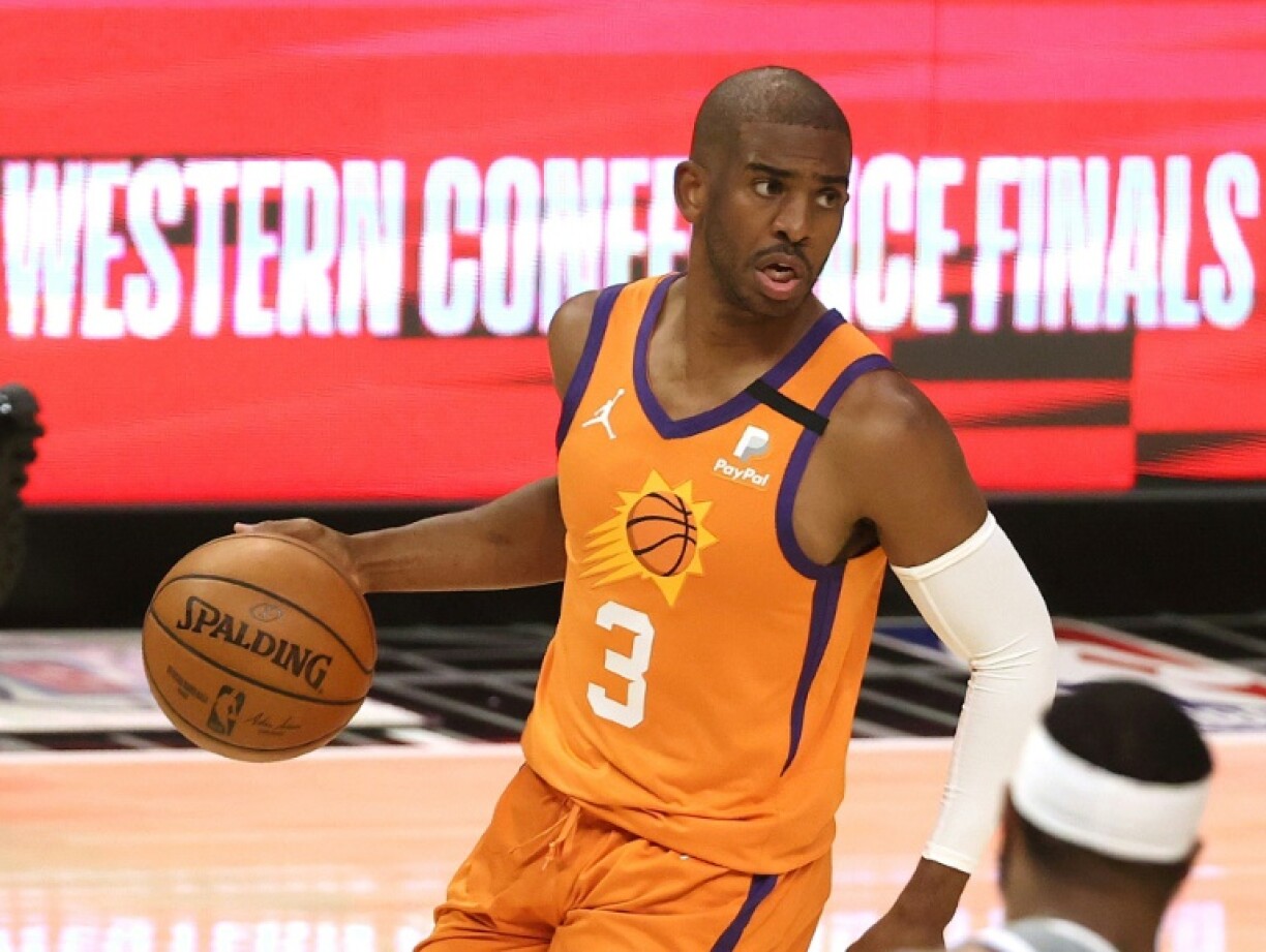 Chris Paul des Phoenix Suns lors du match 4 des finales de Conférence Ouest sur le parquet des Los Angeles Clippers, le 26 juin 2021